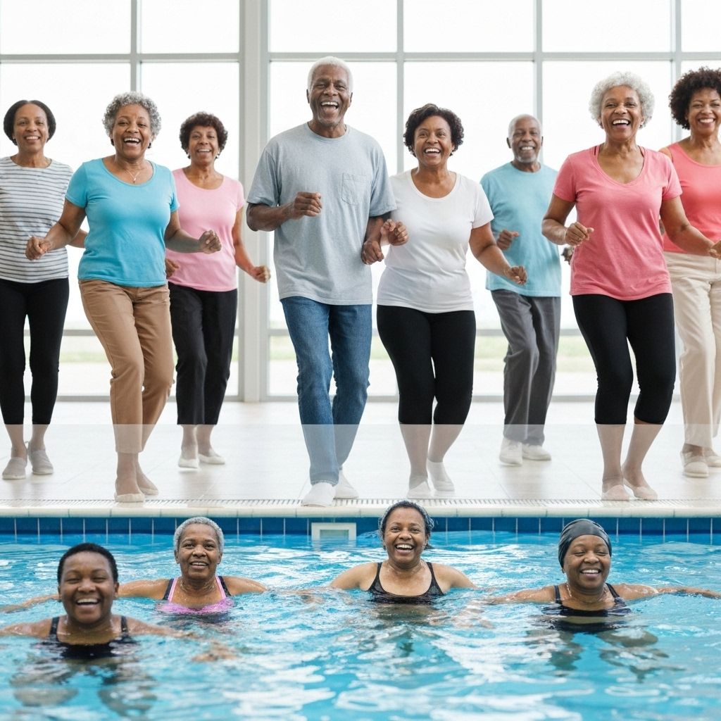 Seniors wellness activities background